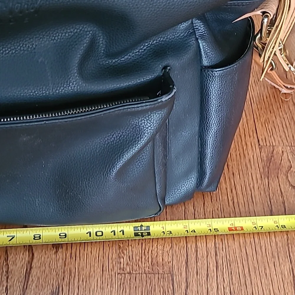 Milkmaid Black and Tan Backpack Diaper Bag - Picture 10 of 13